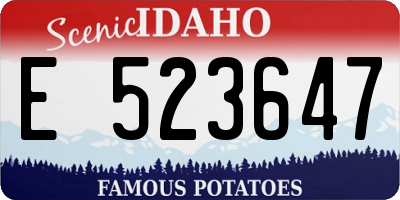ID license plate E523647