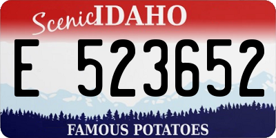 ID license plate E523652