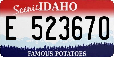ID license plate E523670