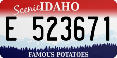 ID license plate E523671