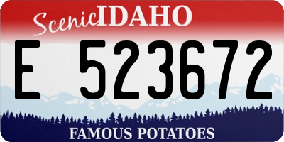 ID license plate E523672