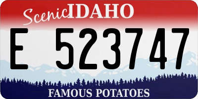 ID license plate E523747
