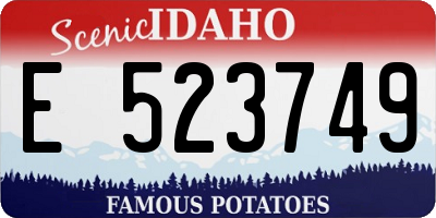 ID license plate E523749