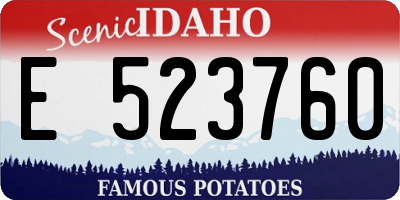 ID license plate E523760