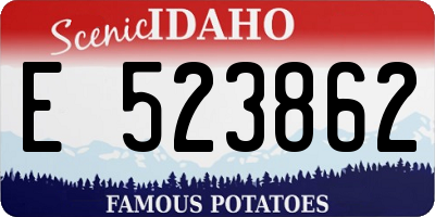 ID license plate E523862