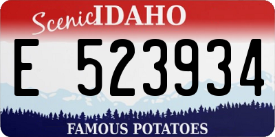 ID license plate E523934