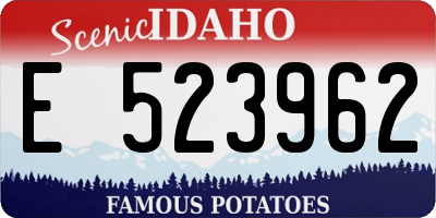 ID license plate E523962