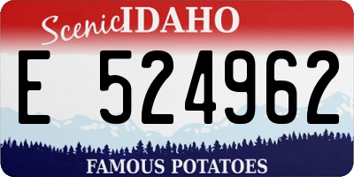 ID license plate E524962