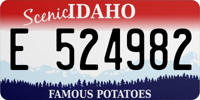 ID license plate E524982