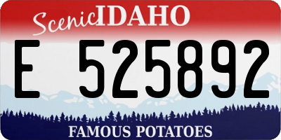 ID license plate E525892