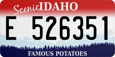 ID license plate E526351