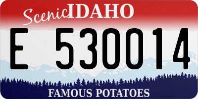 ID license plate E530014