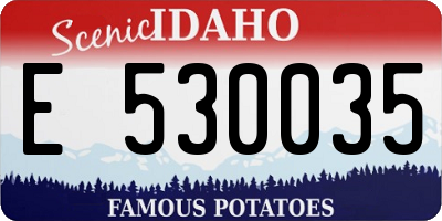 ID license plate E530035