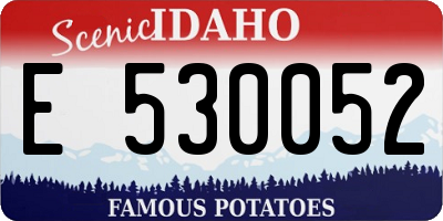 ID license plate E530052