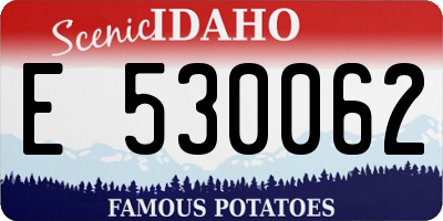ID license plate E530062