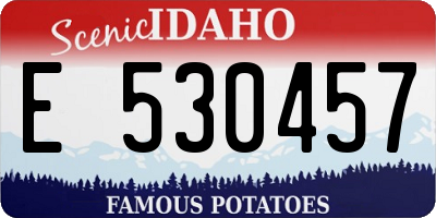 ID license plate E530457