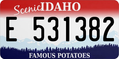 ID license plate E531382