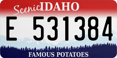 ID license plate E531384