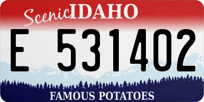 ID license plate E531402