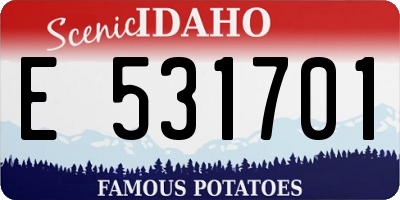 ID license plate E531701