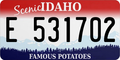 ID license plate E531702