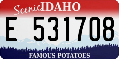 ID license plate E531708
