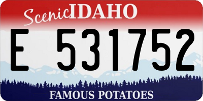 ID license plate E531752