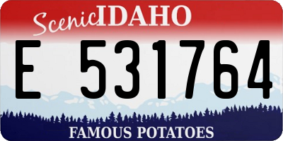 ID license plate E531764