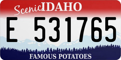 ID license plate E531765