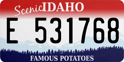 ID license plate E531768
