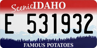 ID license plate E531932