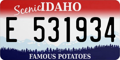 ID license plate E531934