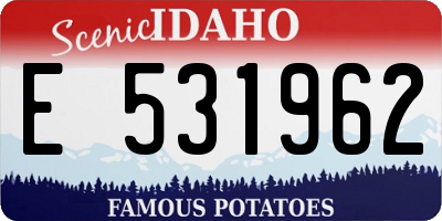 ID license plate E531962