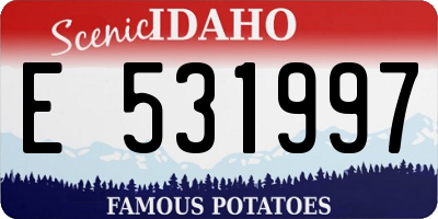 ID license plate E531997