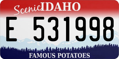 ID license plate E531998