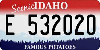 ID license plate E532020