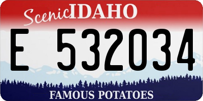 ID license plate E532034