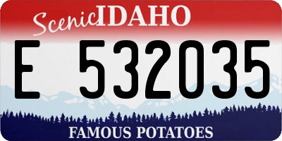 ID license plate E532035