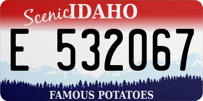 ID license plate E532067