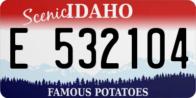 ID license plate E532104