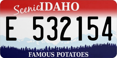 ID license plate E532154