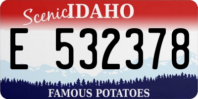 ID license plate E532378