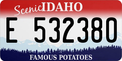 ID license plate E532380