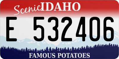 ID license plate E532406