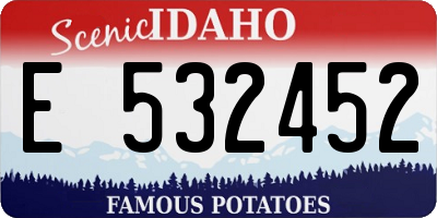 ID license plate E532452