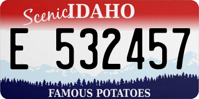 ID license plate E532457