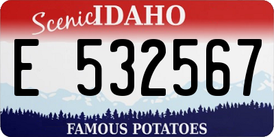 ID license plate E532567