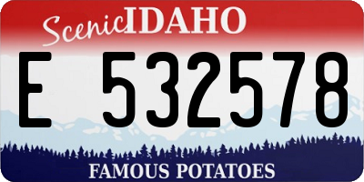 ID license plate E532578