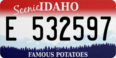 ID license plate E532597