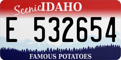 ID license plate E532654